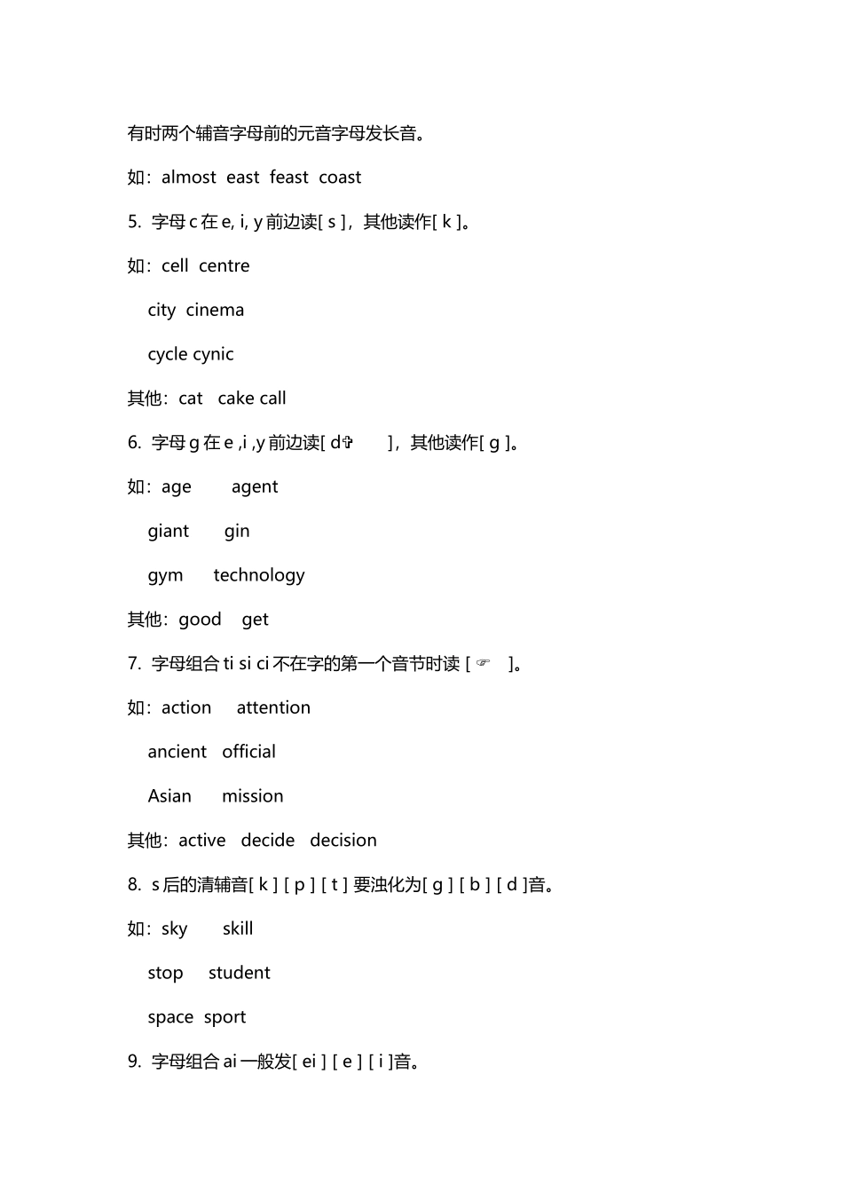 常见字母组合在单词中的读音_第3页