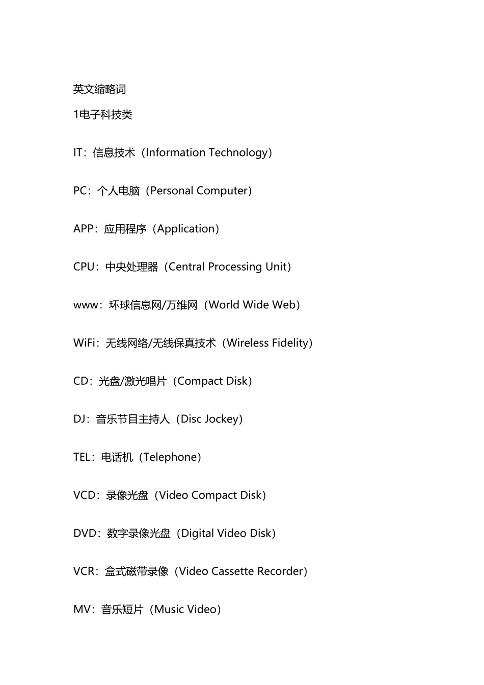 常见的英文缩略词及英文表达缩写_第2页