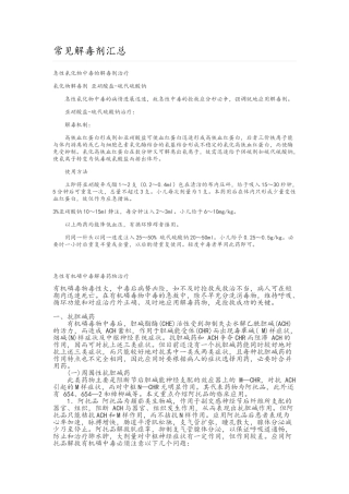 常见解毒剂汇总