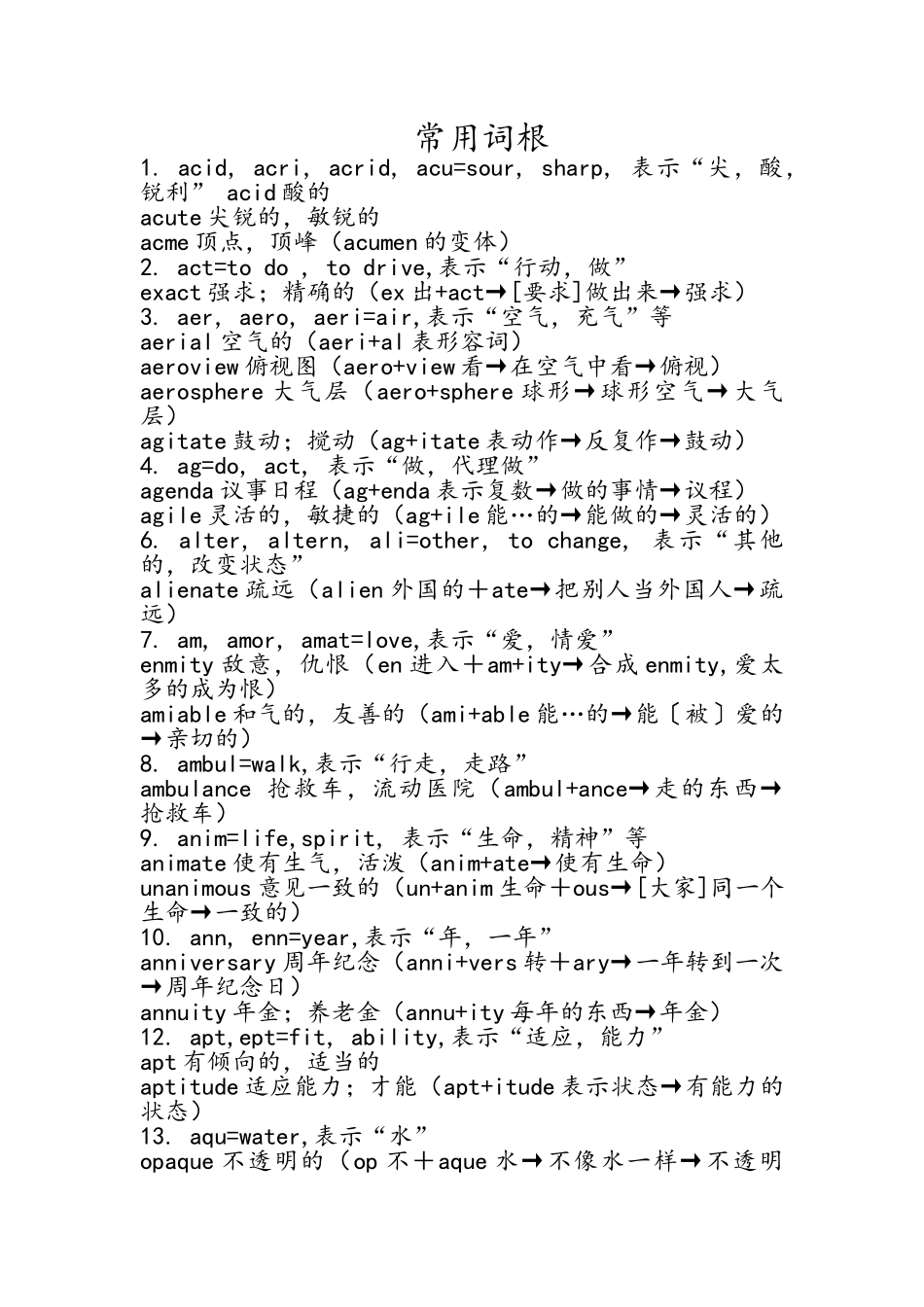 常见词根浓缩版_第1页