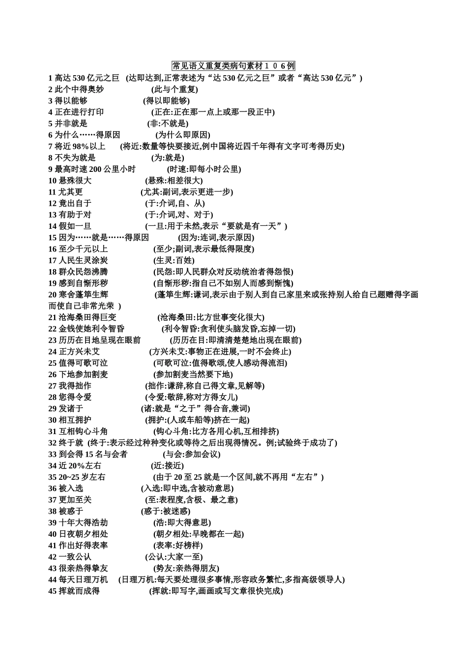 常见语义重复类病句素材_第1页