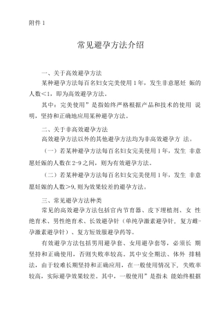 常见避孕方法介绍