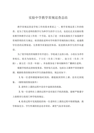常规巡查总结