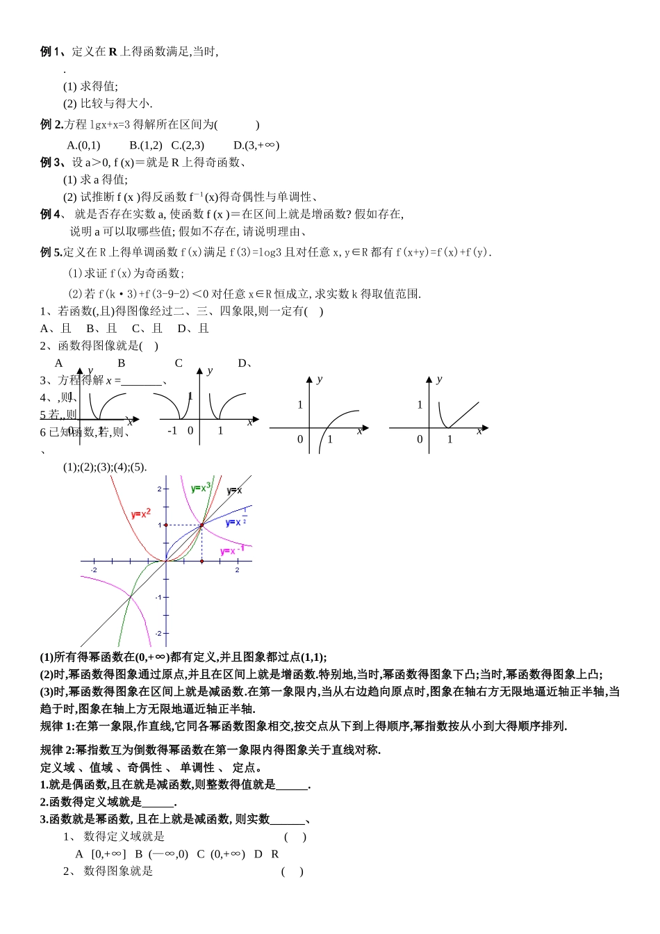 幂函数复习讲义绝对经典整理_第1页