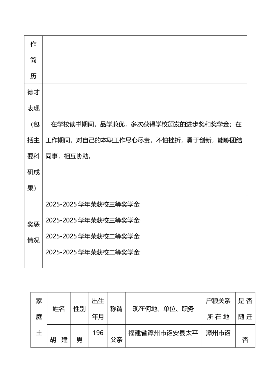 干部调动呈报表_第3页