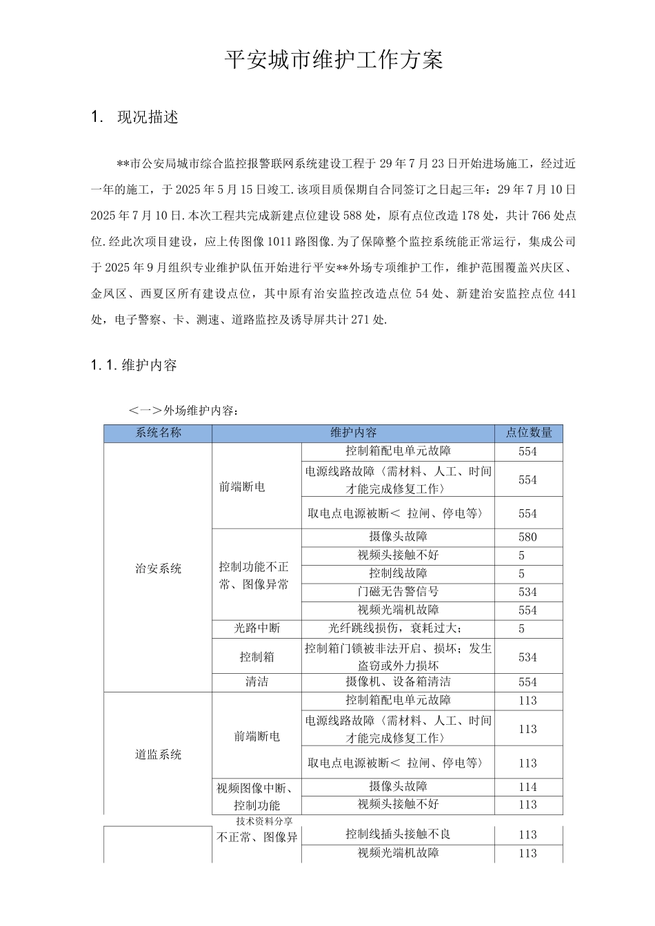 平安城市维护方案说明_第1页