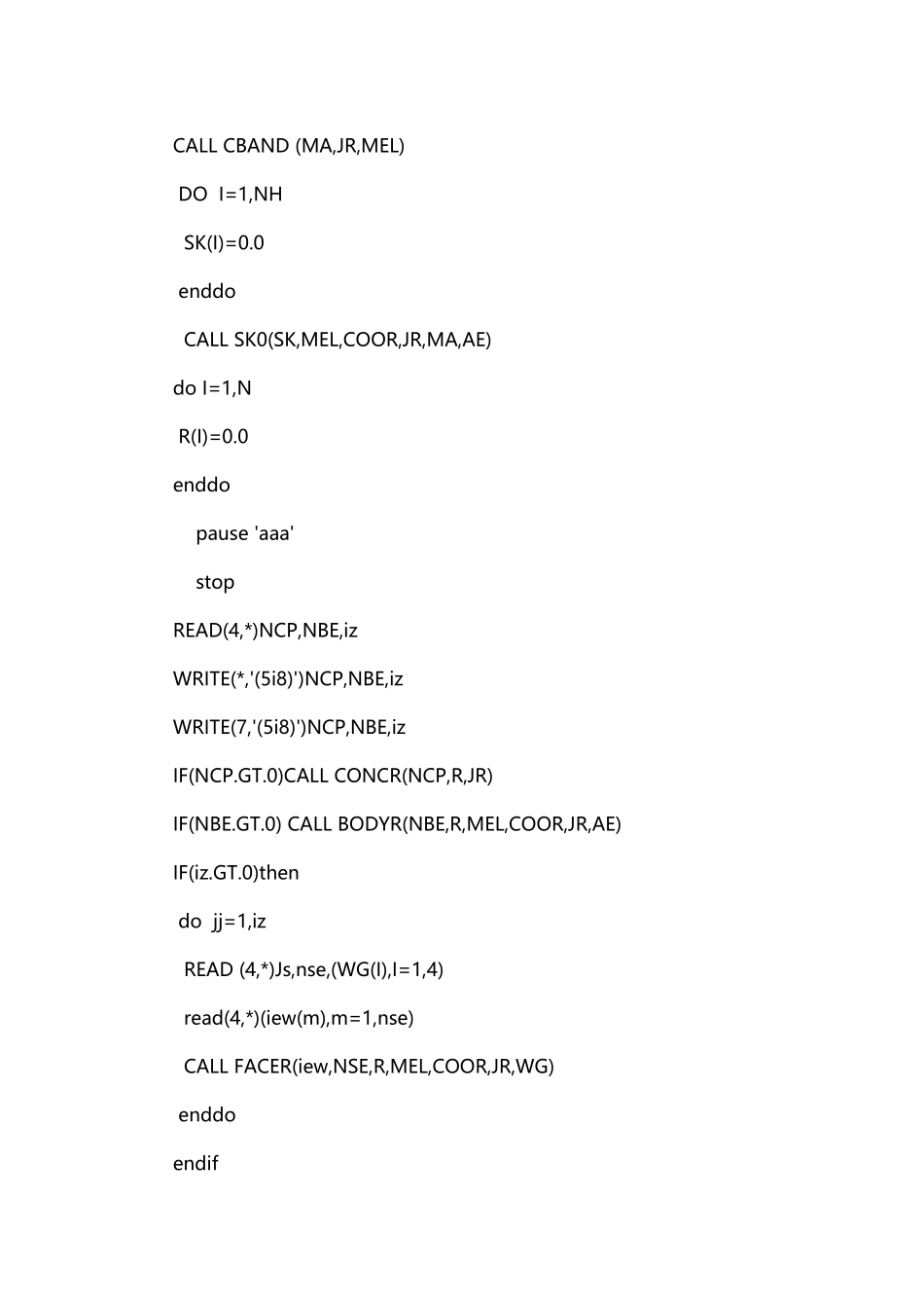 平面四边形四节点等参单元Fortran源程序_第3页