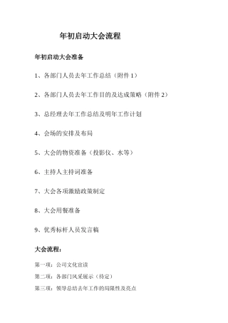 年初启动大会流程