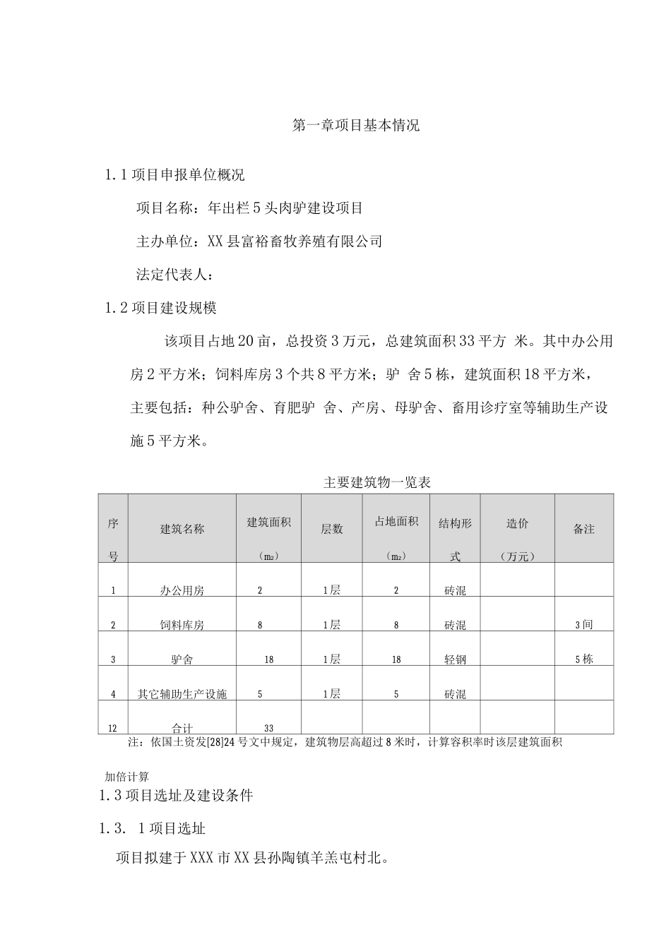 年出栏5头肉驴中小型项目立项申请报告_第3页