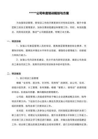 年度培训规划方案