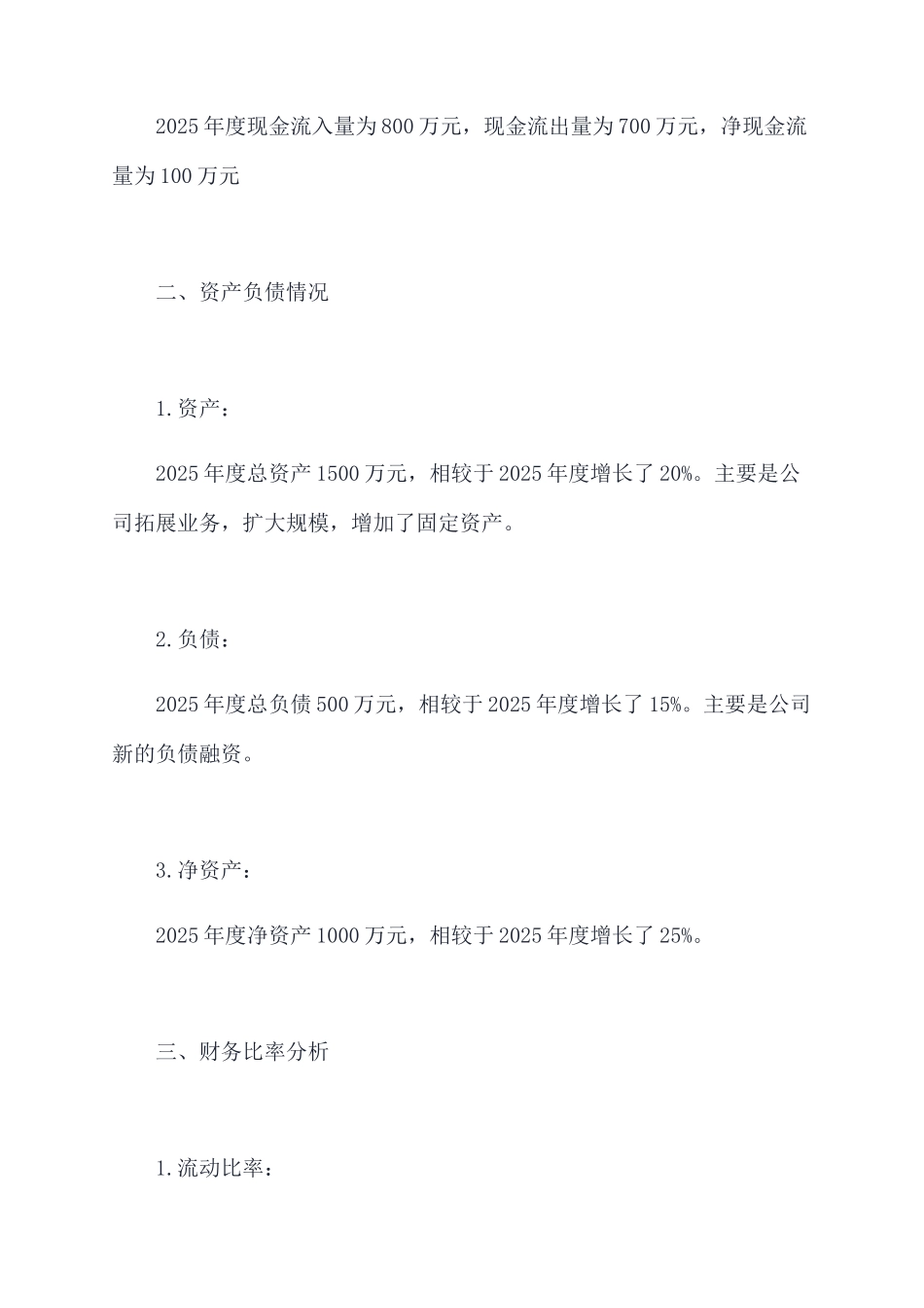 年度财务会计报告模板_第2页