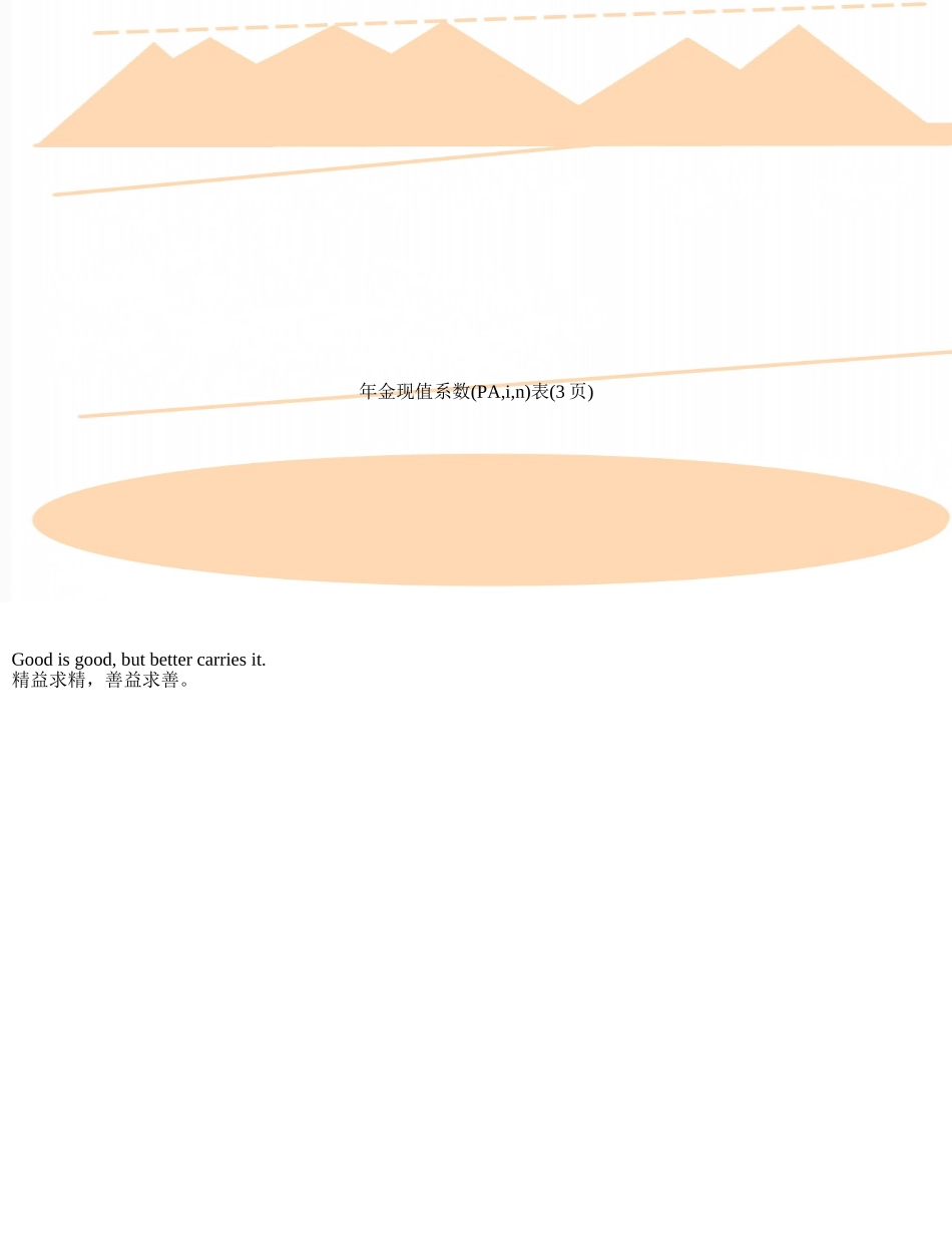 年金现值系数表_第1页