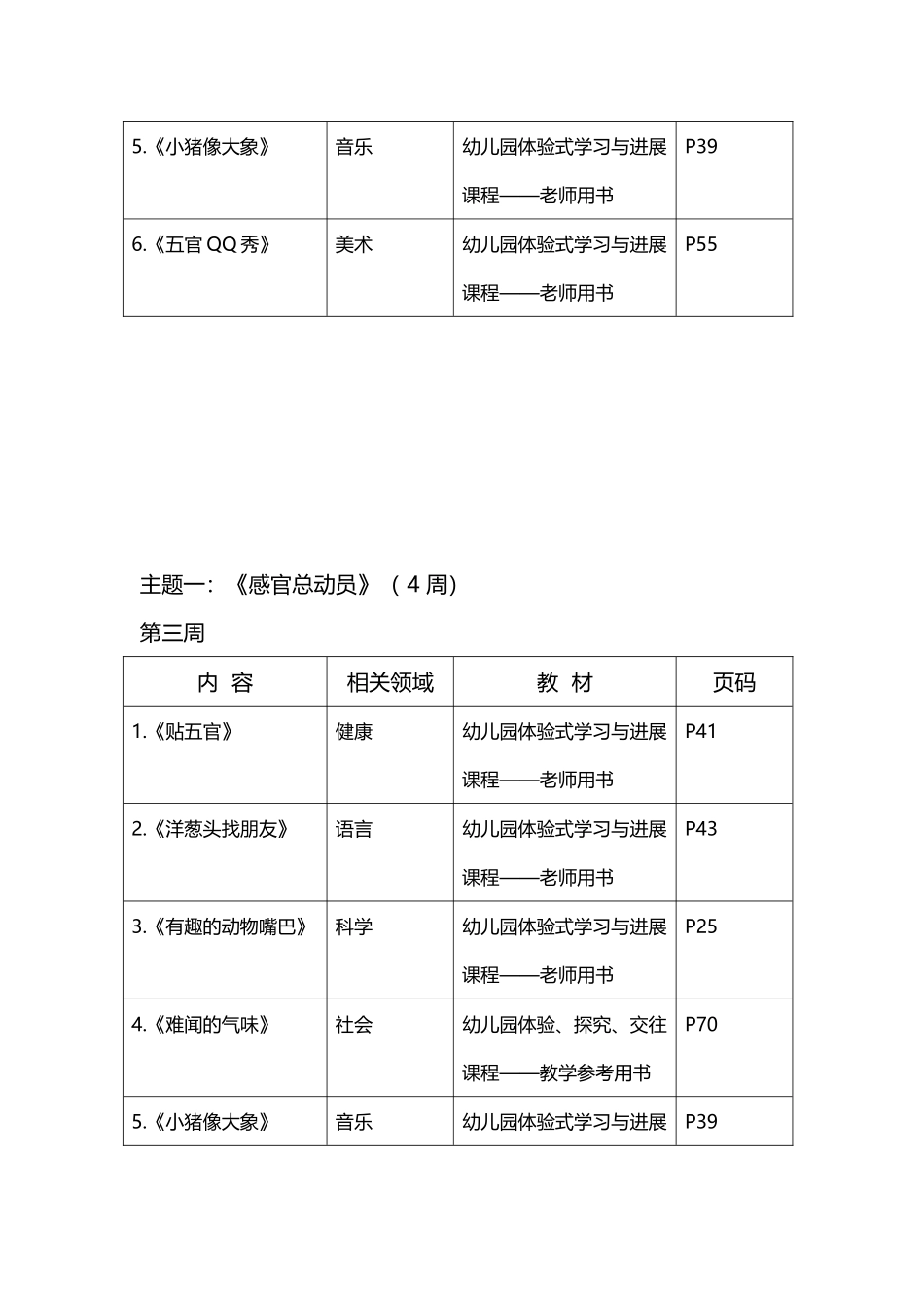 幼儿园中班教学进度表_第3页