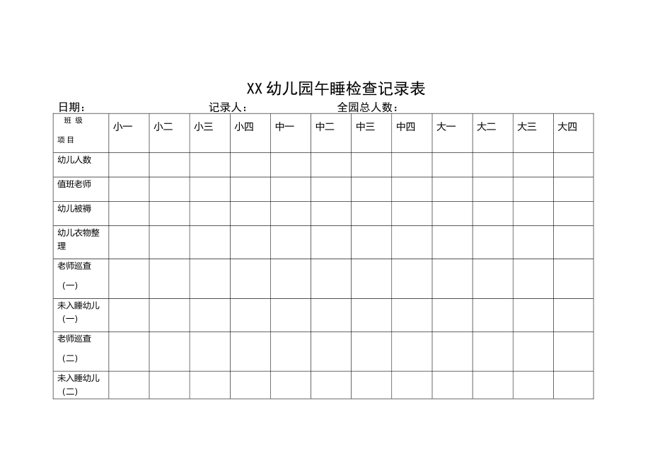 幼儿园午睡检查记录表_第2页