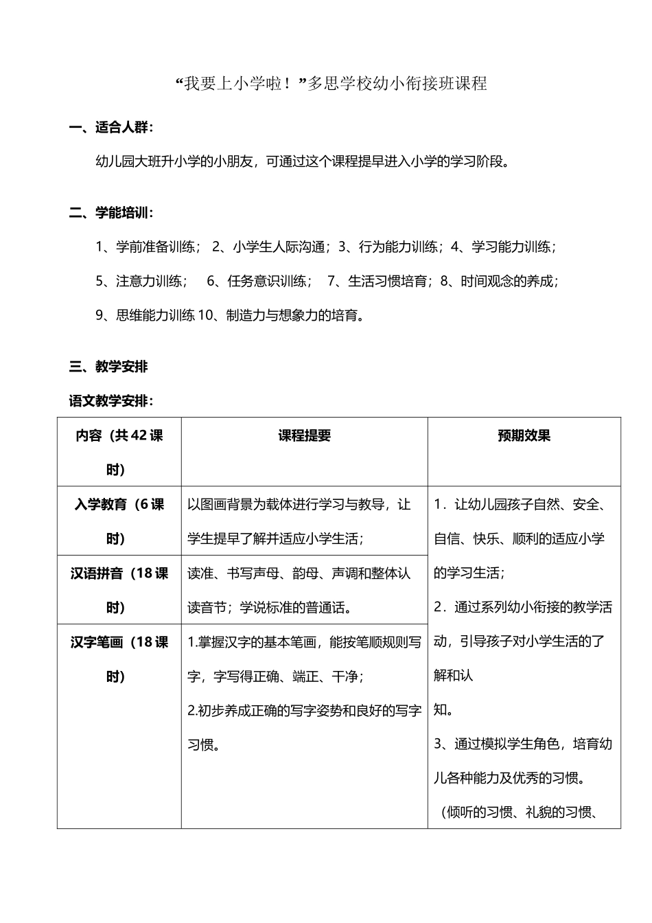 幼小衔接课程介绍_第2页