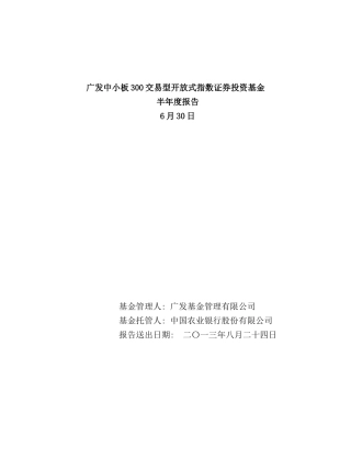 广发中小板交易型开放式指数证券投资基金年度报告