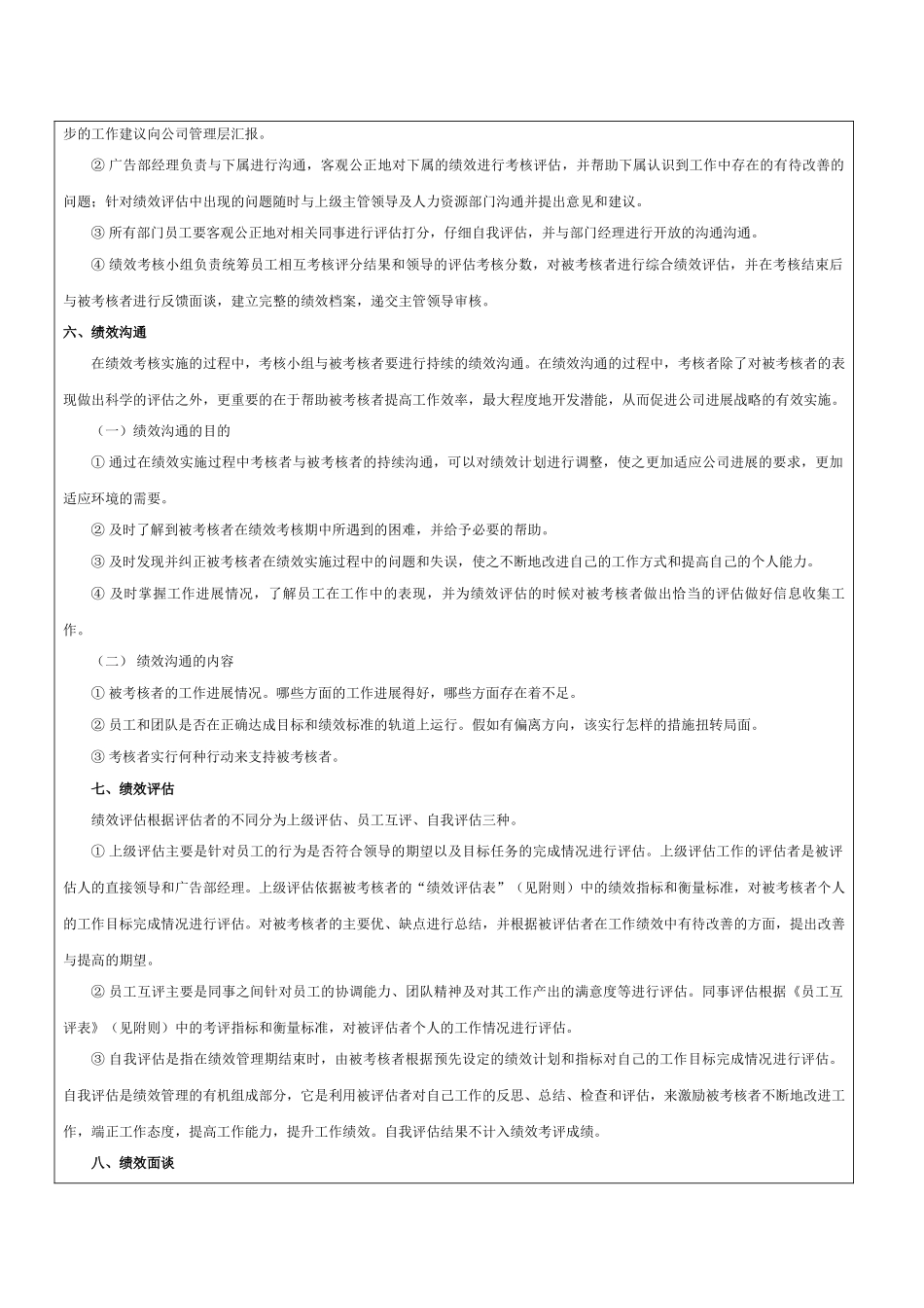 广告人员绩效评价方案-范本_第2页