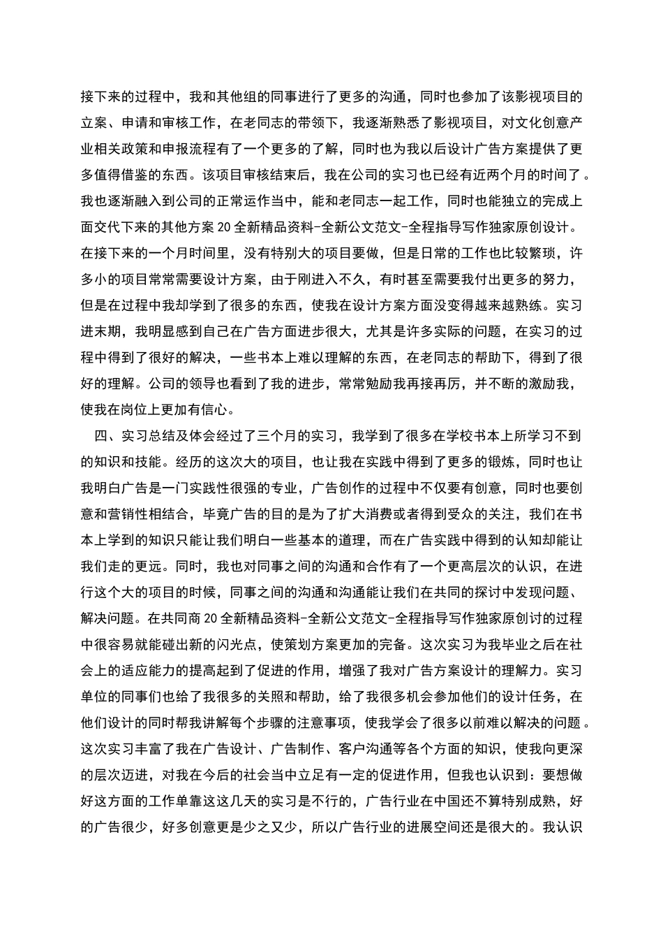 广告学专业实习总结_第3页