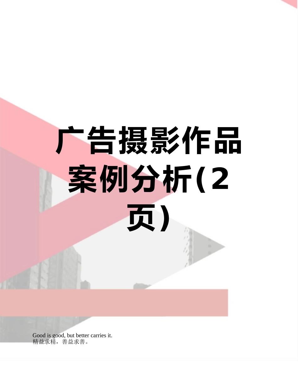 广告摄影作品案例分析_第1页