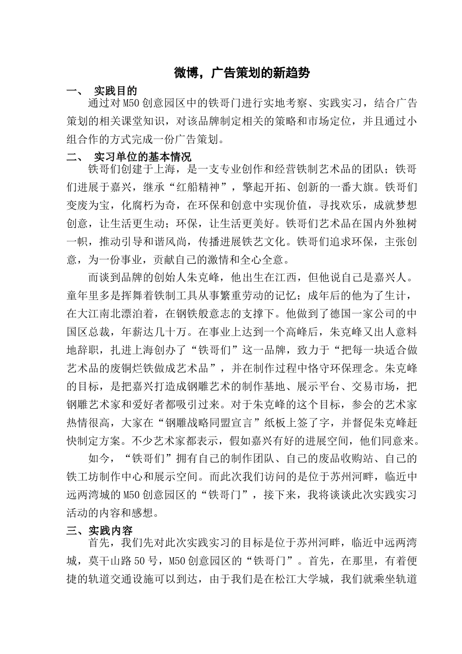 广告策划实习报告_第1页