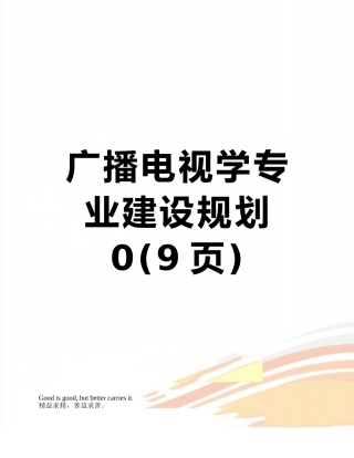 广播电视学专业建设规划0