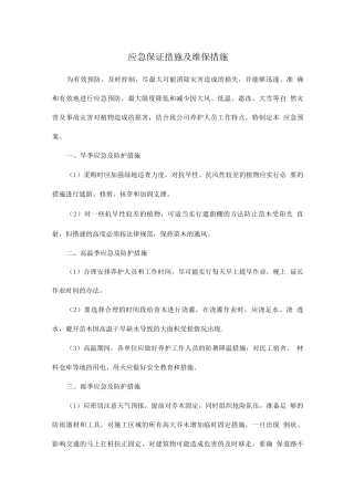 应急保证措施及维保措施