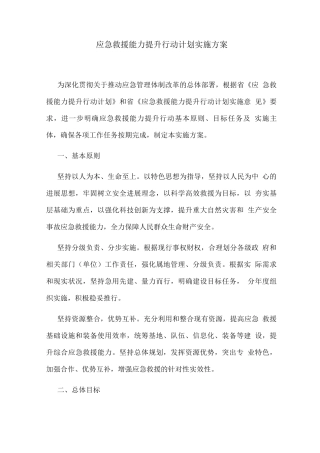 应急救援能力提升行动计划实施方案
