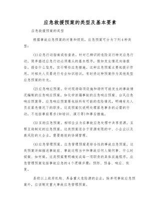 应急救援预案的类型及基本要素
