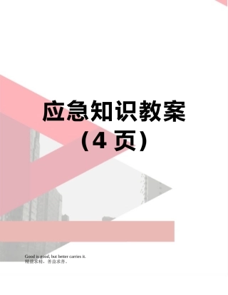 应急知识教案