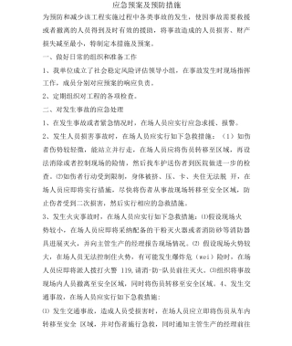应急预案及预防措施