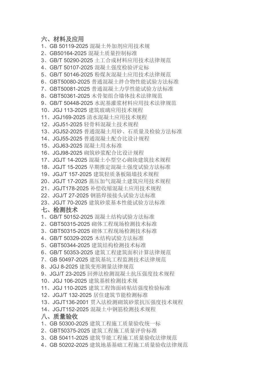 度建筑施工类规范清单_第3页