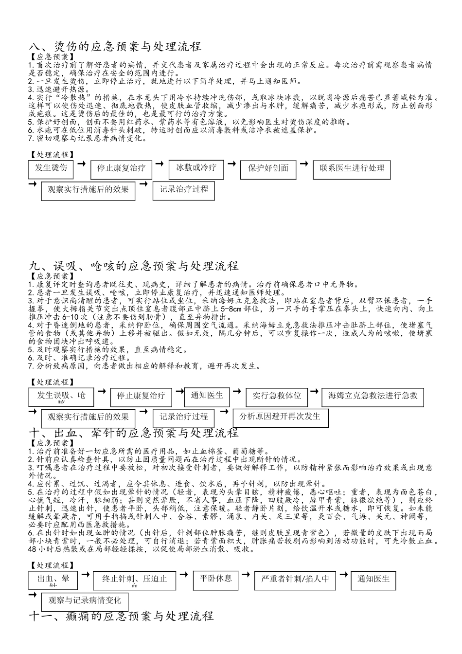康复意外应急预案与处理流程_第3页