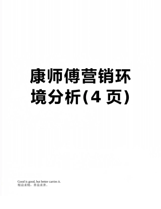 康师傅营销环境分析