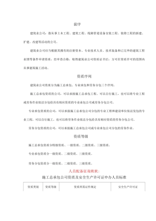 建筑企业资质升级所需证件