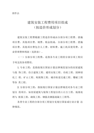建筑安装工程费用项目组成
