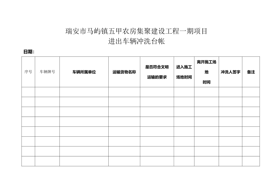建筑工地出入车辆冲洗台帐_第2页