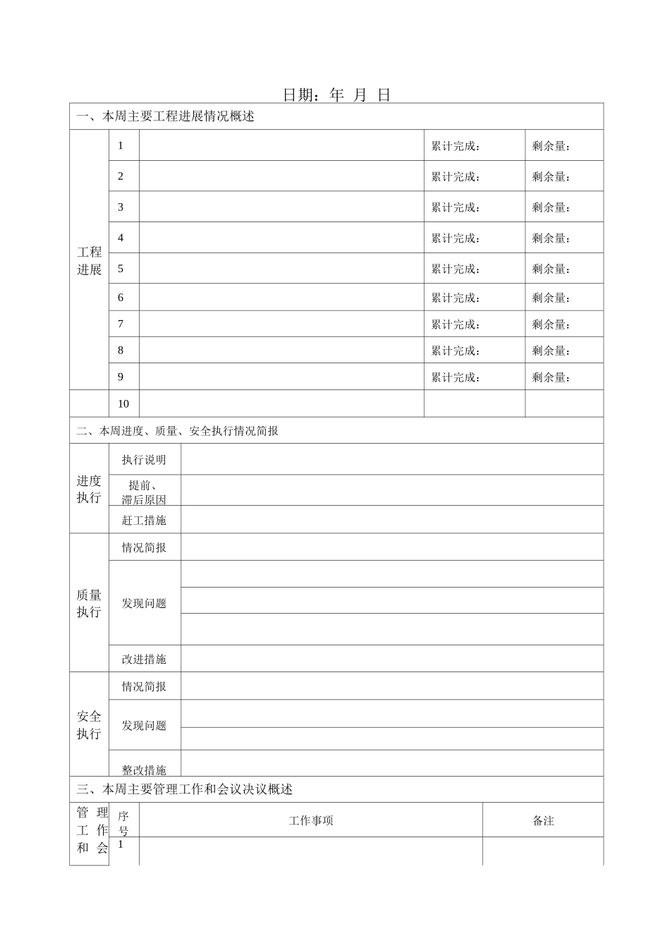 建筑工程周报表模板_第2页