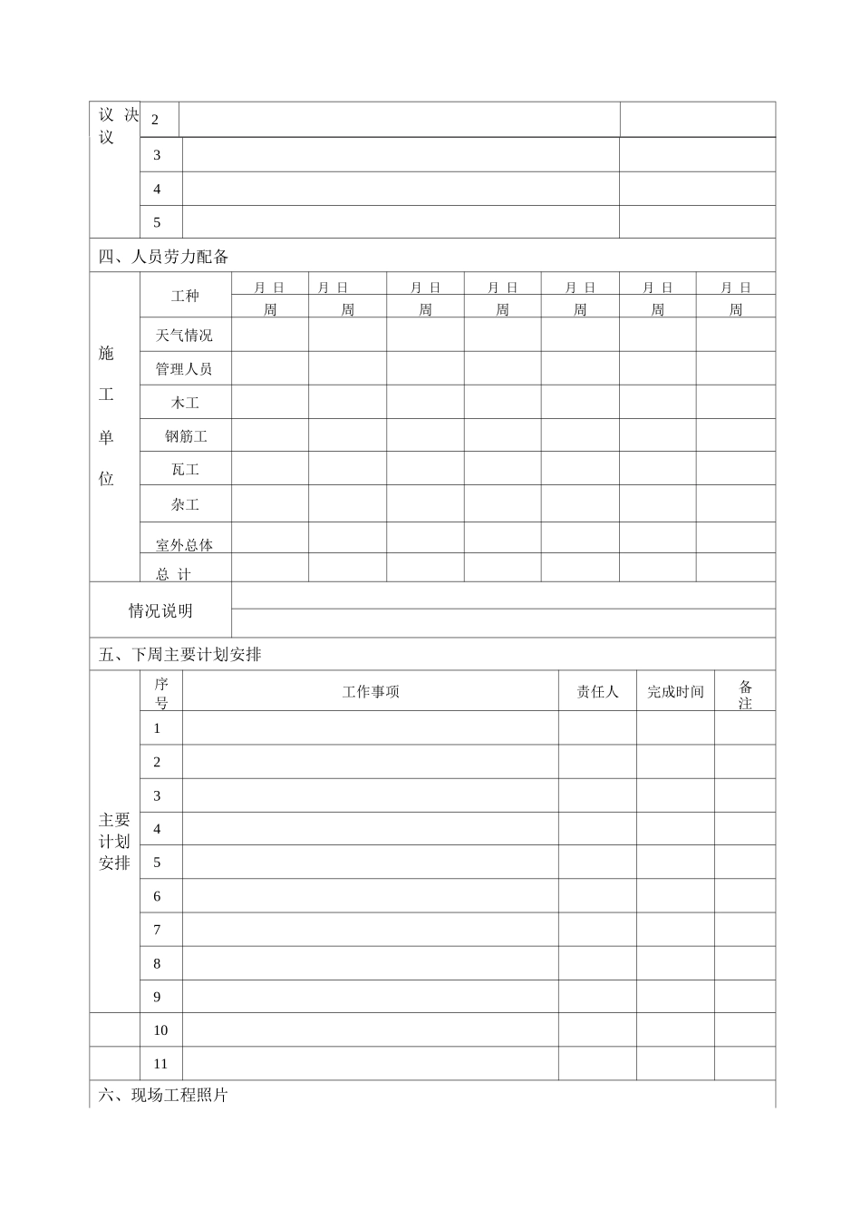 建筑工程周报表模板_第3页