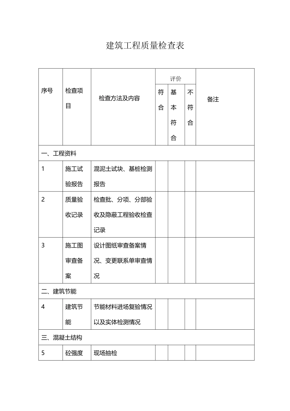建筑工程质量安全检查表_第2页