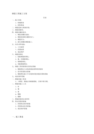 建筑工程钢筋工程施工方案