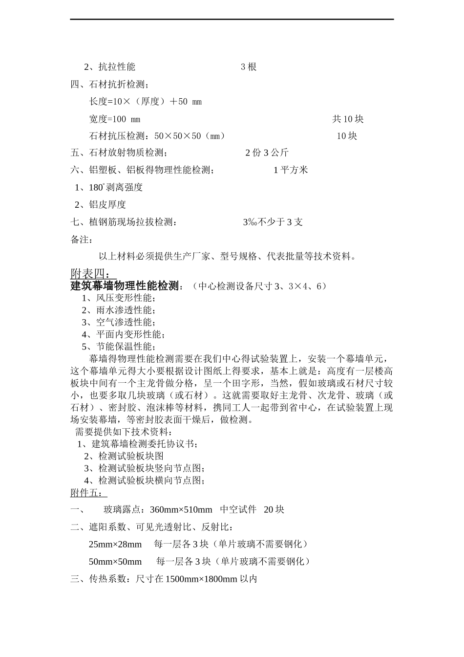 建筑幕墙送检清单_第2页