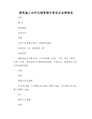建筑施工扣件式钢管脚手架安全规范