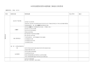 建筑施工现场安全检查表