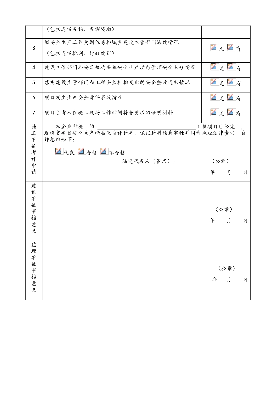 建筑施工项目安全生产标准化评定申请表_第3页