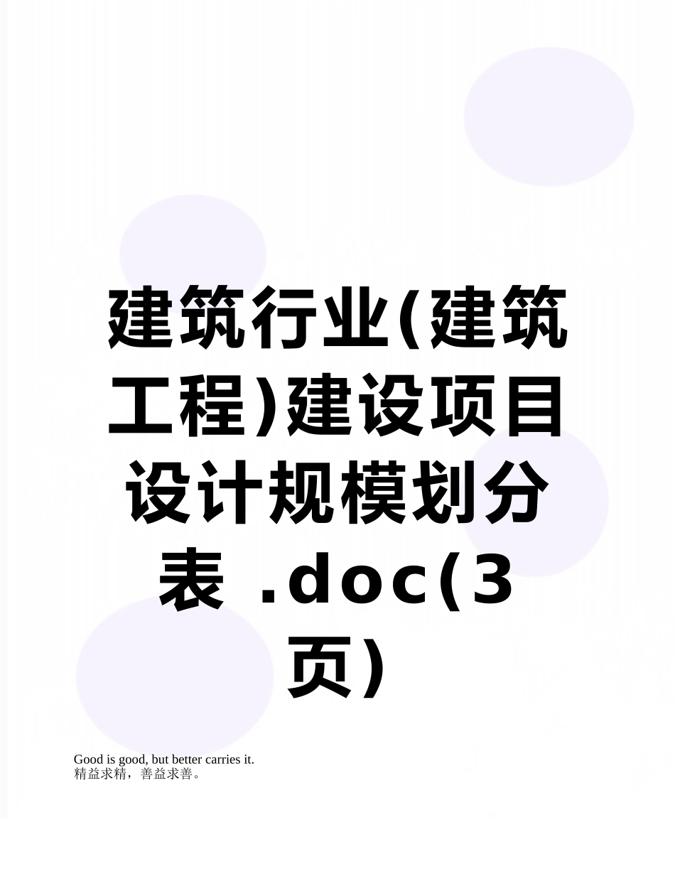建筑行业建设项目设计规模划分表-_第1页