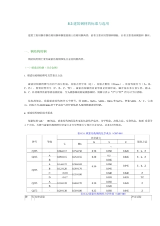 建筑钢材的标准与选用