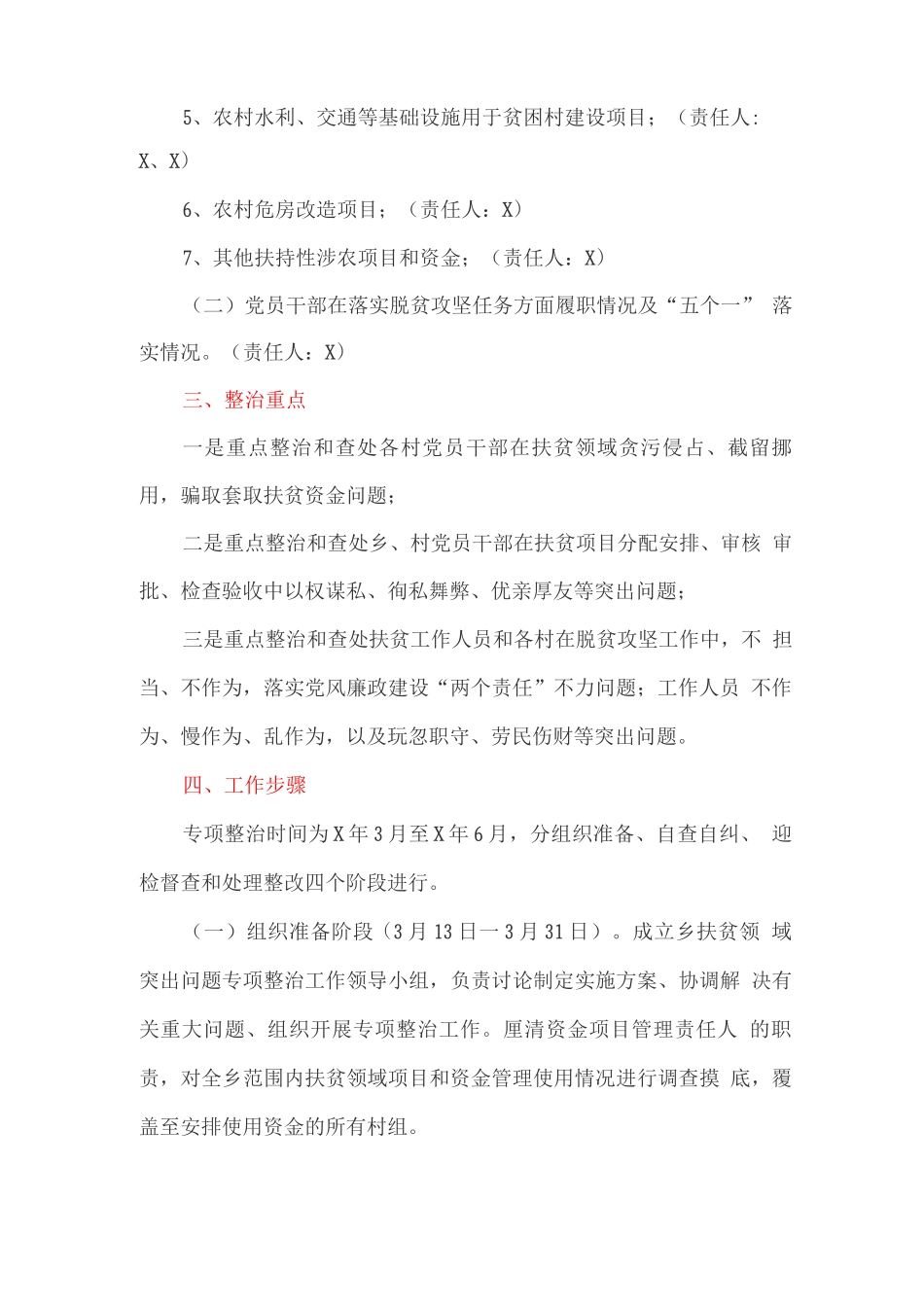开展扶贫领域三项突出问题专项整治的工作方案_第2页