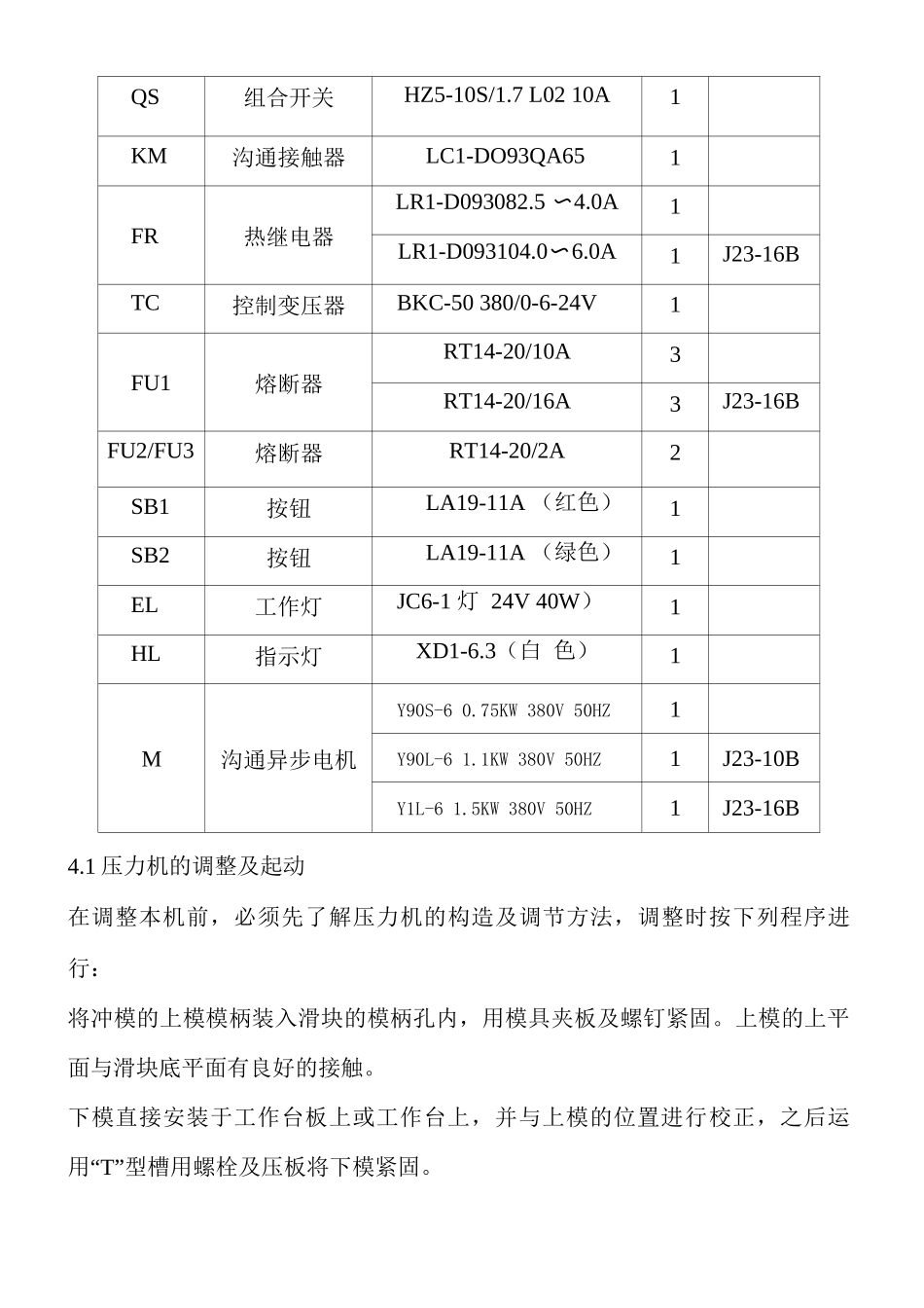 开式可倾压力机操作规程及安全事项_第3页
