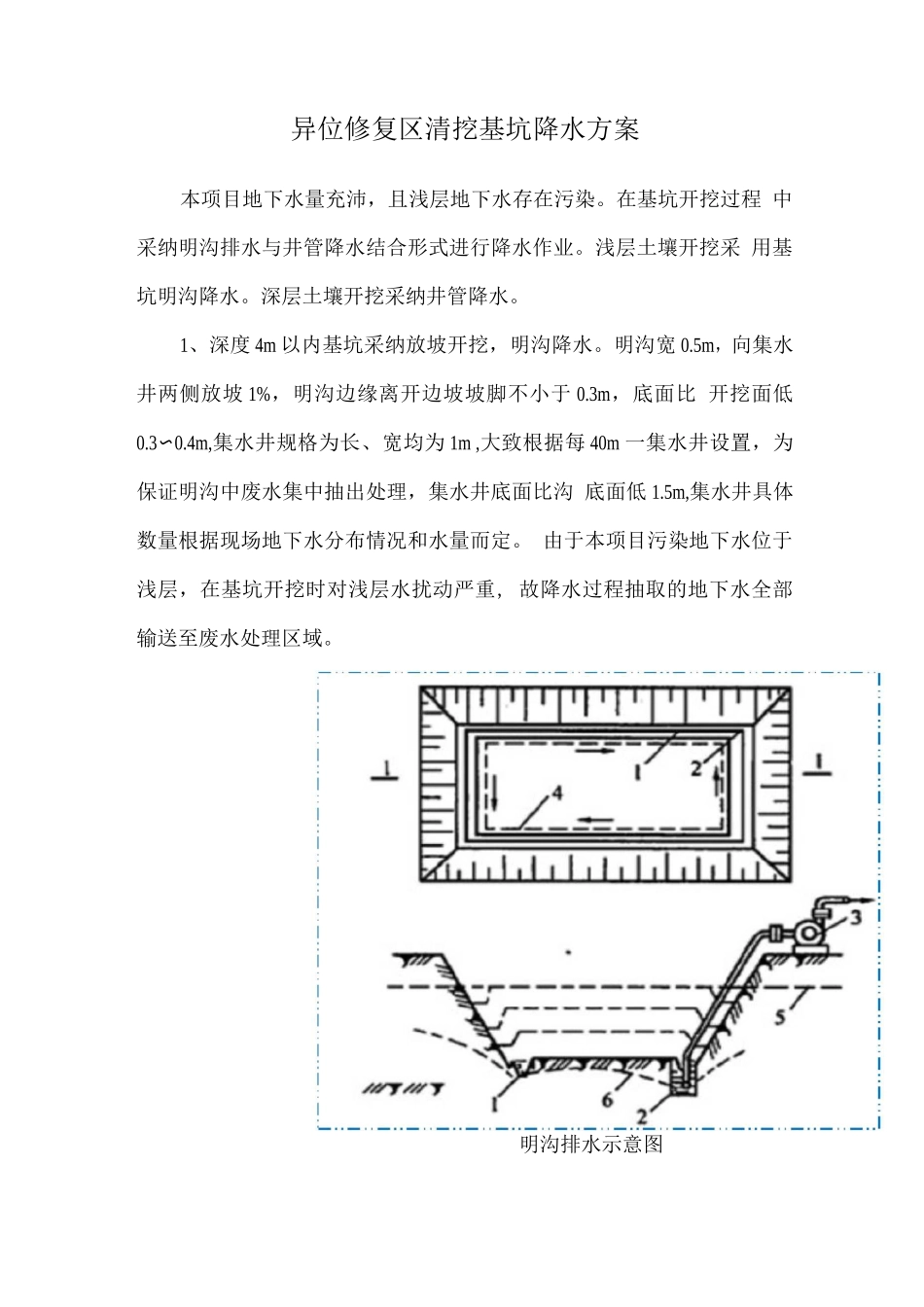 异位修复区清挖基坑降水方案_第1页
