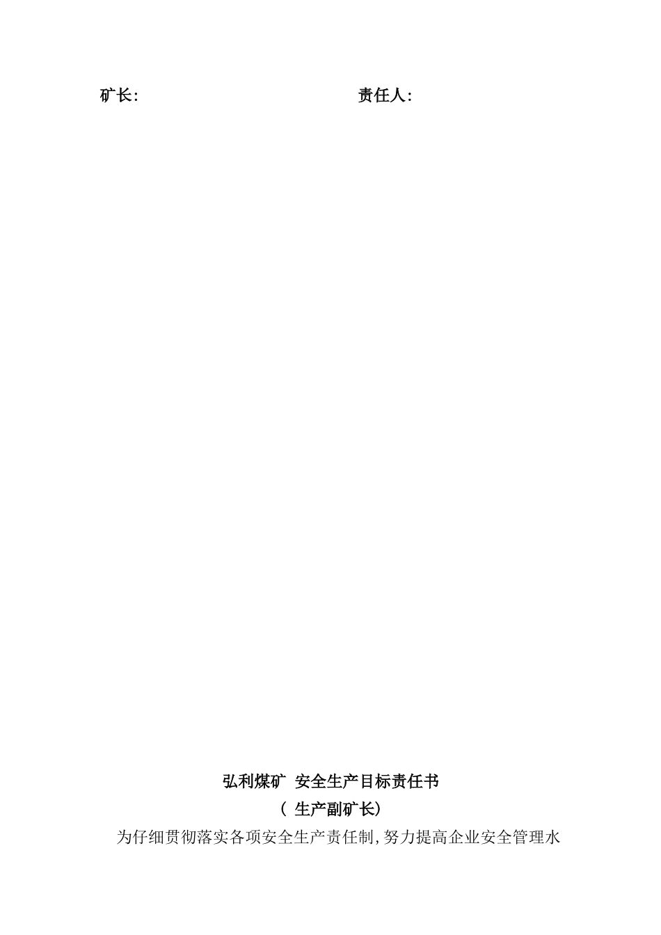 弘利煤矿安全生产目标责任书_第2页